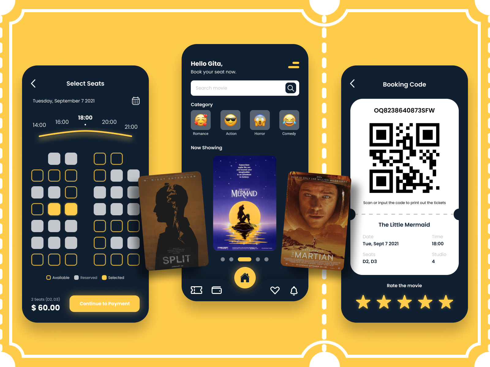 Cinema Booking Mobile Design